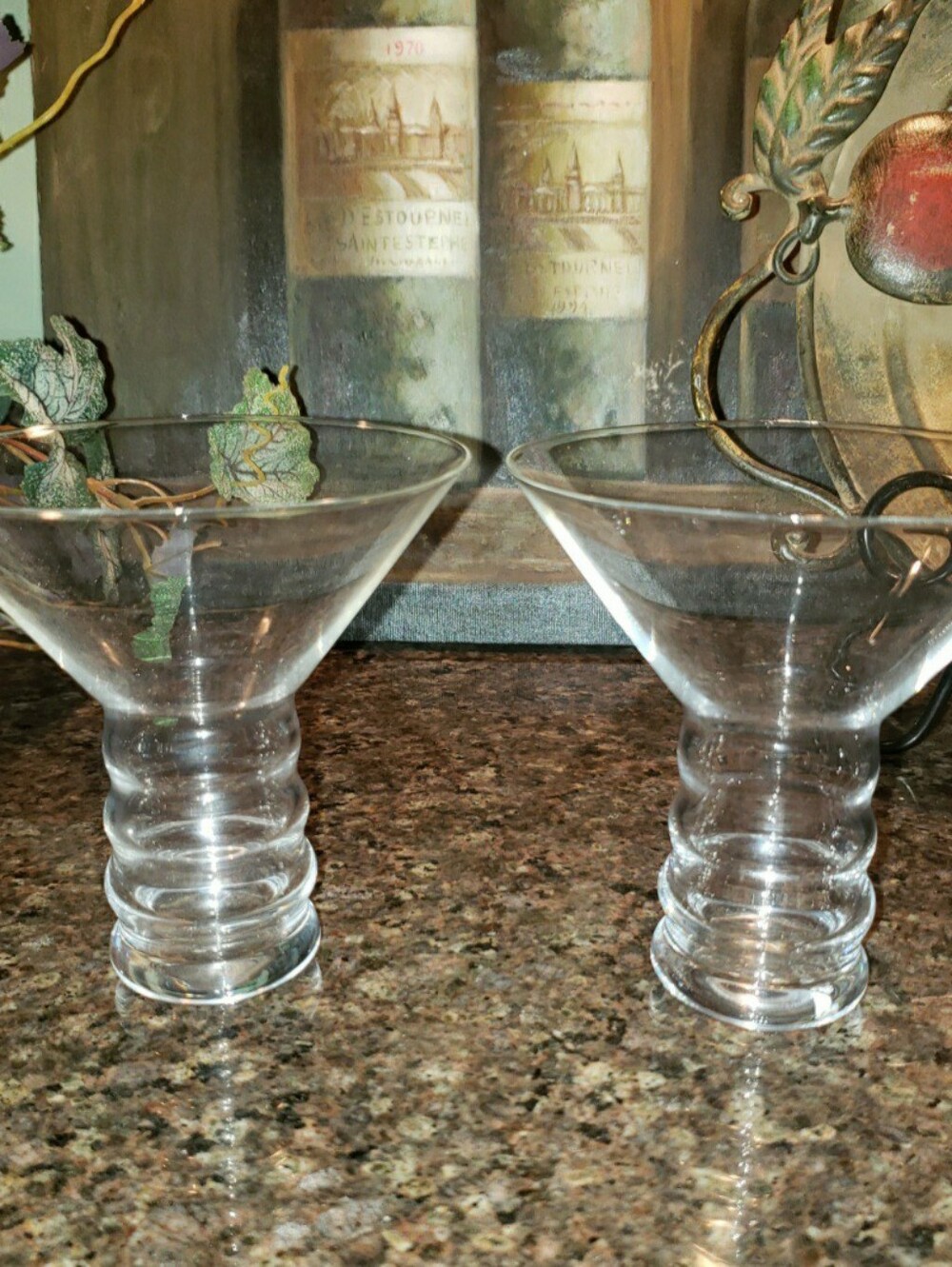 Clear Glass Martini-Style Dessert Goblets - Set of 2